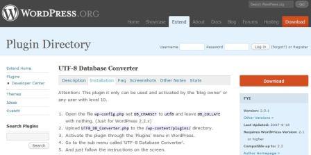 UTF8 konwertor bazy danych