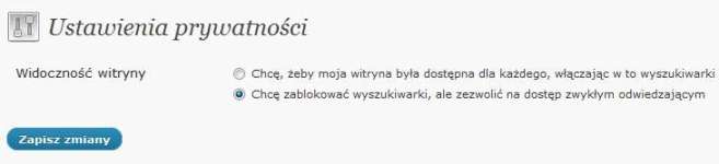 Zmiana domeny i ustawienia prywatności