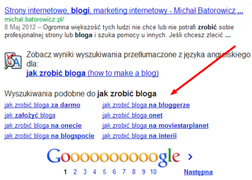 Wyszukiwania podobne w Google