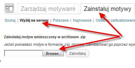 Wysłanie nowego szablonu na bloga na serwer
