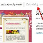 Opcja instalacji szablonu na bloga